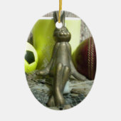 Over de Pitch & Crease: Football Cricket Blend Keramisch Ornament (Voorkant)