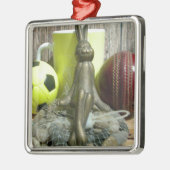 Over de Pitch & Crease: Football Cricket Blend Metalen Ornament (Links)