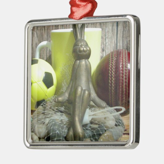 Over de Pitch & Crease: Football Cricket Blend Metalen Ornament (Links)