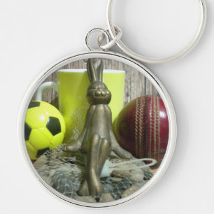 Over de Pitch & Crease: Football Cricket Blend Sleutelhanger