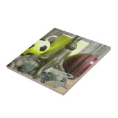 Over de Pitch & Crease: Football Cricket Blend Tegeltje (Zijkant)