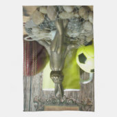 Over de Pitch & Crease: Football Cricket Blend Theedoek (Verticaal)