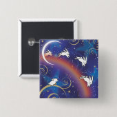 OVER DE RAINBOW BRIDGE VIERKANTE BUTTON 5,1 CM (Voorkant /achterkant)