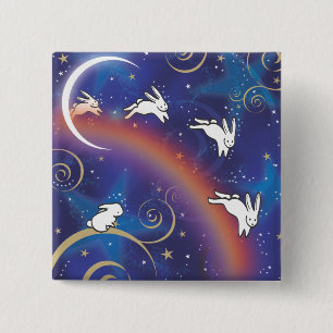 OVER DE RAINBOW BRIDGE VIERKANTE BUTTON 5,1 CM