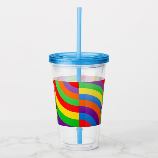 OVER DE RAINBOW KLEUREN SCHERM DE BRIGHT LINES BIG ACRYL DRINKBEKER (Voorkant)