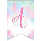 Over de Rainbow Magical Eenhoorn Verjaardagsdecor Vlaggetjes (Derde vlag)