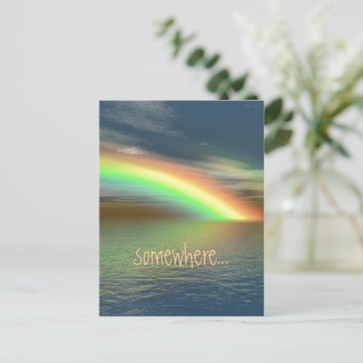 Over de regenboog briefkaart (Staand voorkant)
