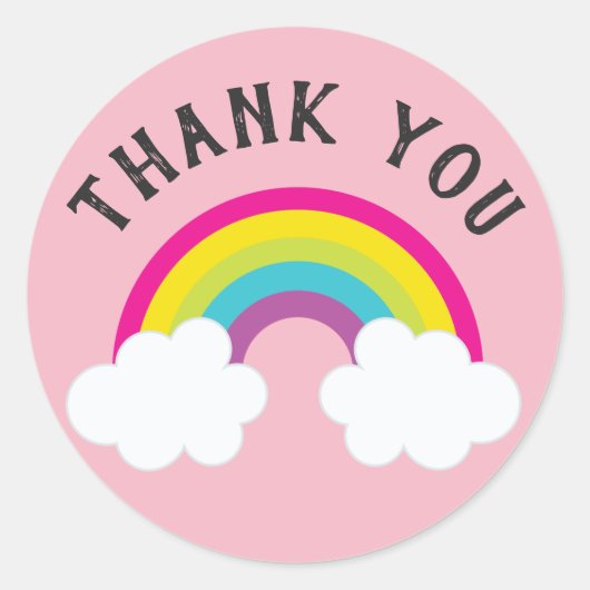 Over de regenboog dank je ronde sticker (Voorkant)