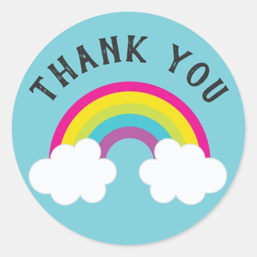Over de regenboog dank je ronde sticker (Voorkant)