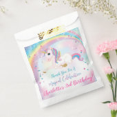 Over de regenboog eenhoorn magische verjaardag bedankzakje (Gezegeld)