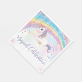 Over de regenboog eenhoorn verjaardag servet (Hoek)