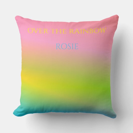 'Over de regenboog' gepersonaliseerde kussen. Kussen (Voorkant)