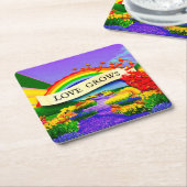 OVER DE REGENBOOG KARTONNEN ONDERZETTERS (Schuin)