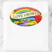 OVER DE REGENBOOG OVALE STICKER (Tas)