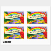 OVER DE REGENBOOG RECHTHOEKIGE STICKER (Vel)