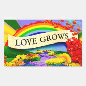 OVER DE REGENBOOG RECHTHOEKIGE STICKER (Voorkant)