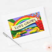 OVER DE REGENBOOG RECHTHOEKIGE STICKER (Envelop)