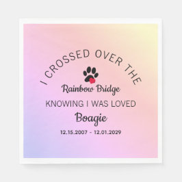 Over De Regenboogbrug Aangepaste Dierbare Herdenki Servet