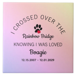 Over De Regenboogbrug Aangepaste Dierbare Herdenki Tegeltje