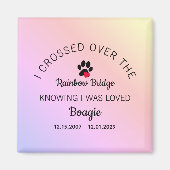 Over De Regenboogbrug Aangepaste Dierherdenking Magneet (Voorkant)