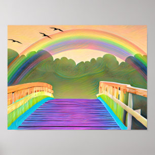 Over de Regenboogbrug - Lisa-Dawn Design EIGEN KUN Poster