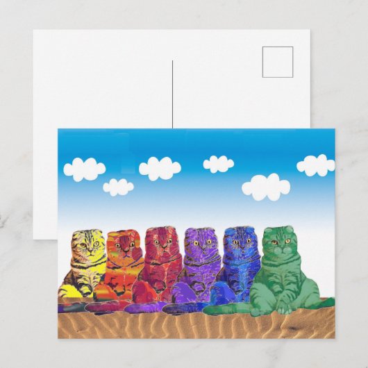 Over de regenboogkatten briefkaart (Voorkant / Achterkant)