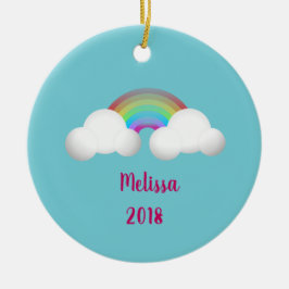 Over de regenboogmeisjes keramisch ornament