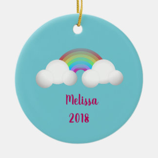 Over de regenboogmeisjes keramisch ornament