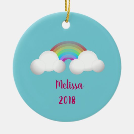 Over de regenboogmeisjes keramisch ornament (Voorkant)