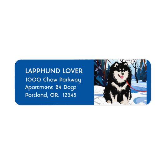 OVER DE RIVER Lapphund Adreslabel Aanpassen Etiket (Voorkant)