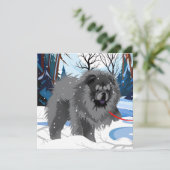 OVER DE RIVER Zwarte Chow mini print kaarten (Staand voorkant)