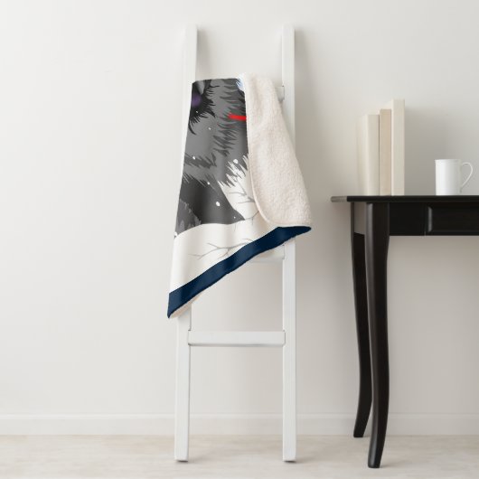 OVER DE RIVIER Black Chow Sherpa deken (In situ)