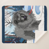 OVER DE RIVIER Black Chow Sherpa deken (Voorkant (horizontaal))