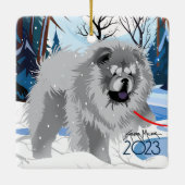 OVER DE RIVIER Blue Chow 2023 Ornament (Achterkant)