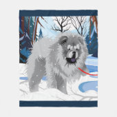 OVER DE RIVIER Blue Chow Fleece deken (Voorkant)