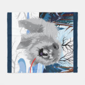 OVER DE RIVIER Blue Chow Fleece deken (Voorkant (Horizontaal))