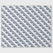 OVER DE RIVIER Blue Chow inpakpapier (Vlak)