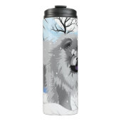 OVER DE RIVIER Blue Chow thermische tumbler Thermosbeker (Voorkant)