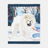 OVER DE RIVIER Cream Chow Fleece deken (Voorkant)