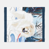 OVER DE RIVIER Cream Chow Fleece deken (Voorkant (Horizontaal))