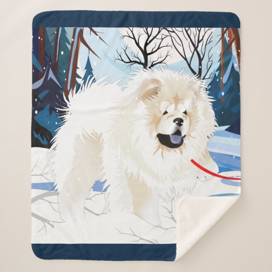 OVER DE RIVIER Cream Chow Sherpa deken (Voorkant)