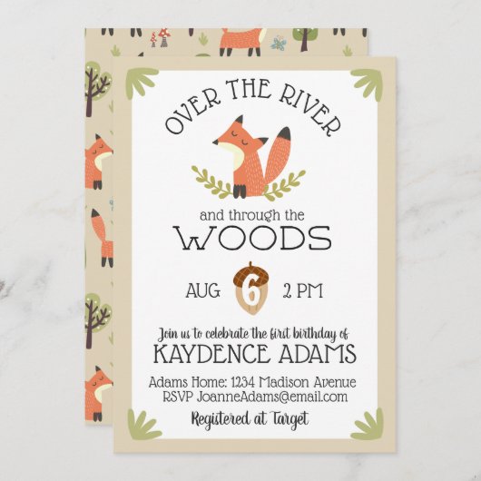 Over de rivier en door de Bossen Kaart (Voorkant / Achterkant)