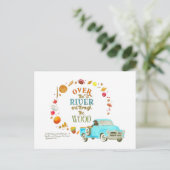 Over de rivier en door de Thanksgiving van hout Briefkaart (Staand voorkant)