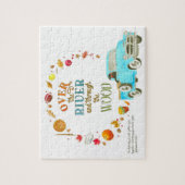 Over de rivier en door de Thanksgiving van hout Legpuzzel (Verticaal)
