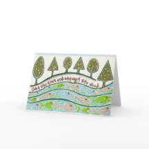 Over de rivier en door houten notecard