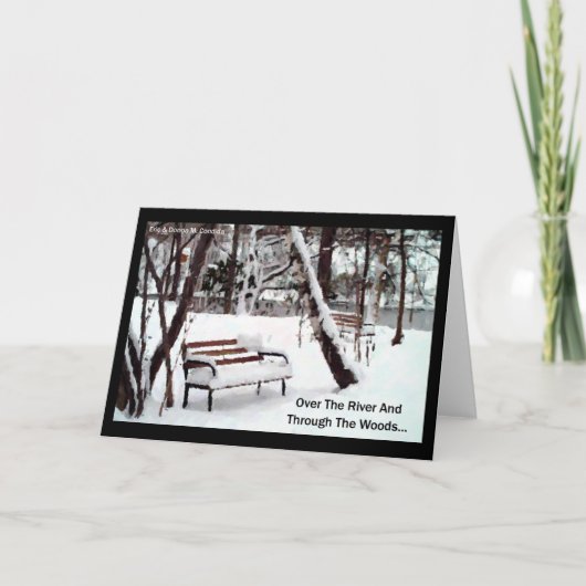 Over de Rivier…. Feestdagen Kaart (Voorkant)