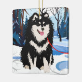 OVER DE RIVIER Finse Lapphund 2023 Kerstbal Keramisch Ornament (Links)