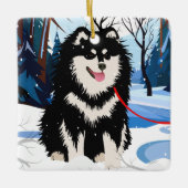 OVER DE RIVIER Finse Lapphund 2023 Kerstbal Keramisch Ornament (Voorkant)