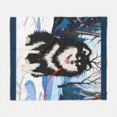 OVER DE RIVIER Finse Lapphund Fleece deken (Voorkant (Horizontaal))