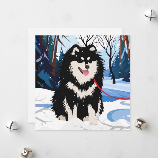 OVER DE RIVIER Finse Lapphund mini print kaarten (Voorkant / Achterkant in situ)